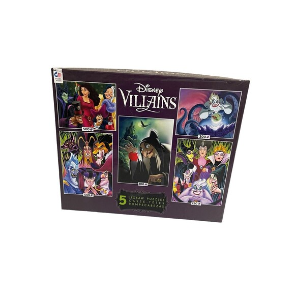 Disney Villains Jigsaw Puzzles 5-In-1 Multipack Set 300/500/750 Pcs Ceaco Comp - Picture 12 of 14